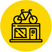 Bike transportation and storage icon